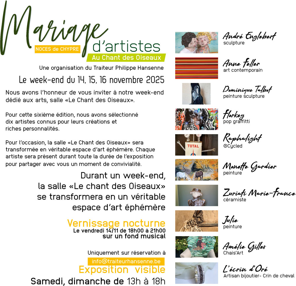infos expo mariage d artiste 2025